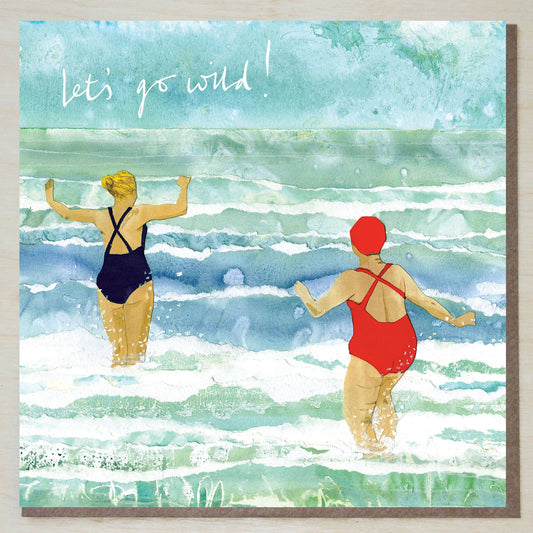 Windsock Press - Sea Swimming/Wild Swimming Card (let's go wild)
