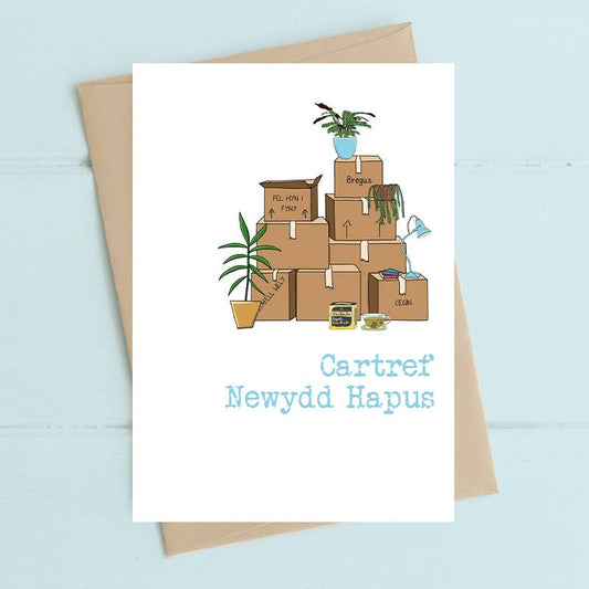 Welsh Card -  Cartref Newydd Hapus (Happy New Home)