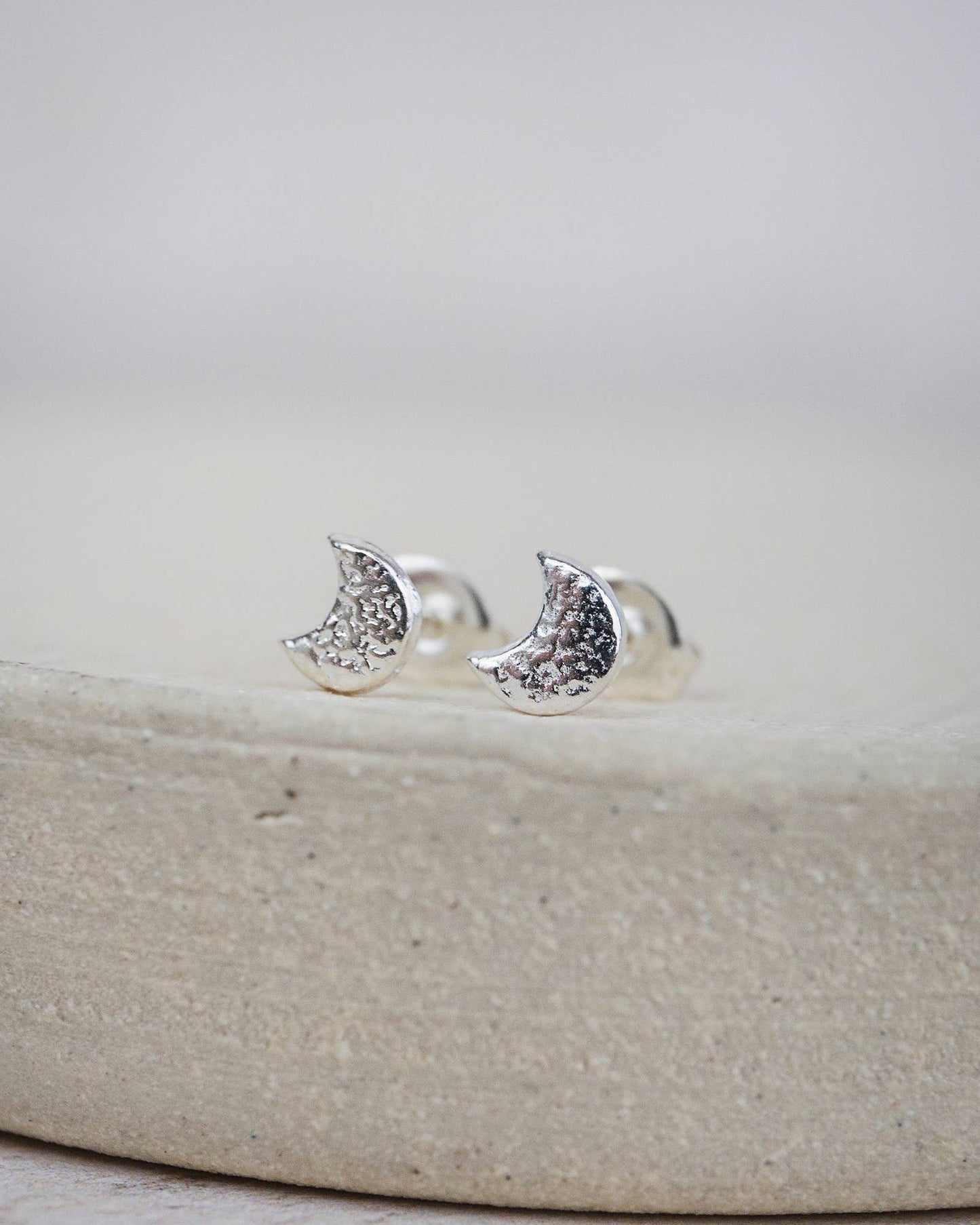 Sterling Silver Mini Studs - Moon