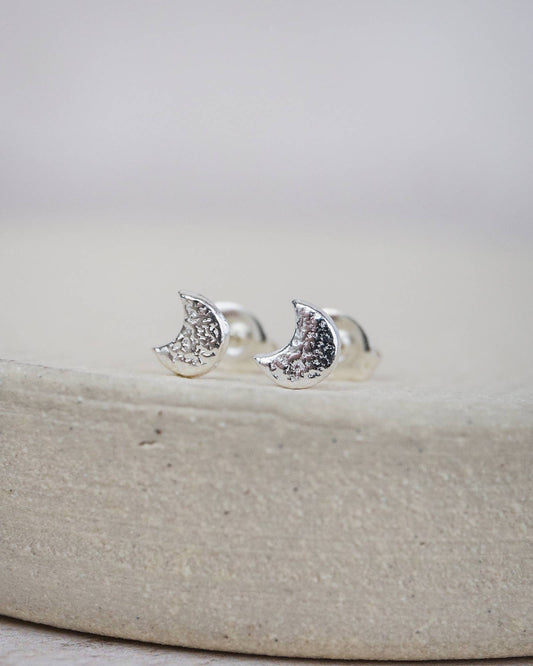 Lucy Kemp - Sterling Silver Mini Studs - Moon