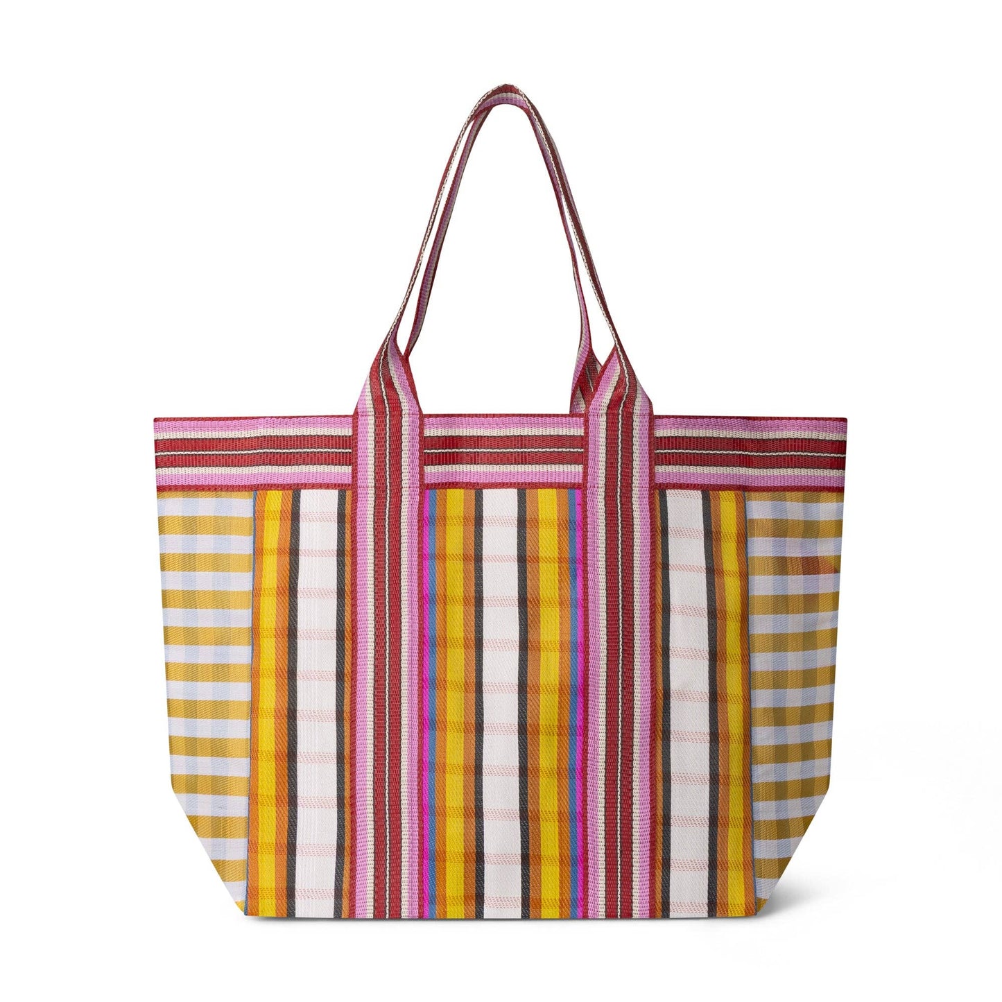 British Colour Standard - Eco Woven Shopper / Beach Bag in Indian Yellow and Magenta