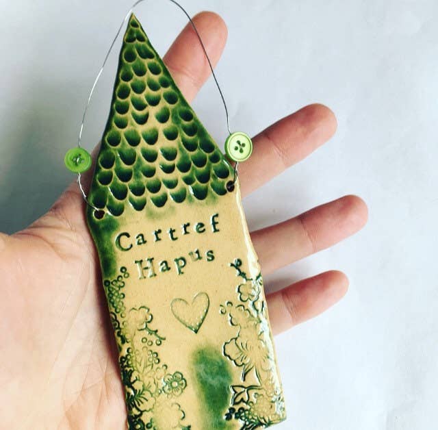 Ceramic House Plaque - Cartref Hapus - Made in Wales