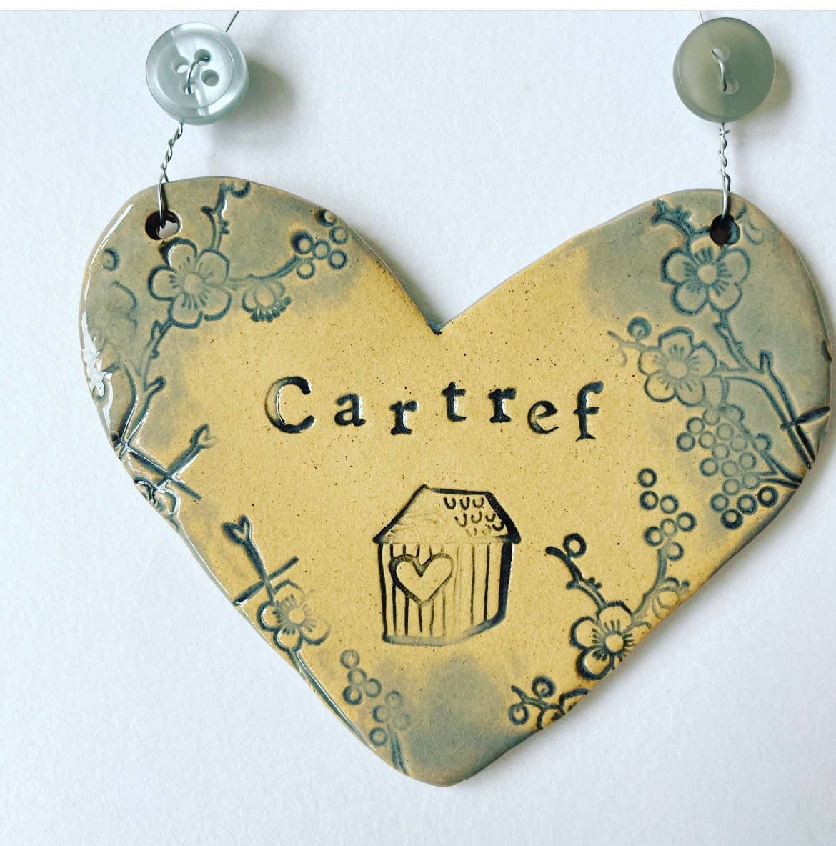 Welsh Ceramic Heart Wall Decor - Cartref Home Decoration