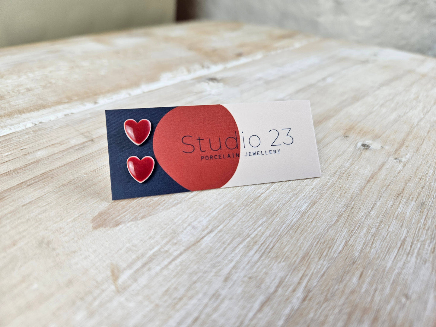 Studio 23 Ceramics - Stud Heart Earring Pair