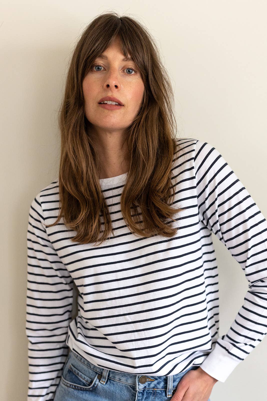 Ivy Audrey Organic Cotton Crew Navy Breton 100% Organic Cotton