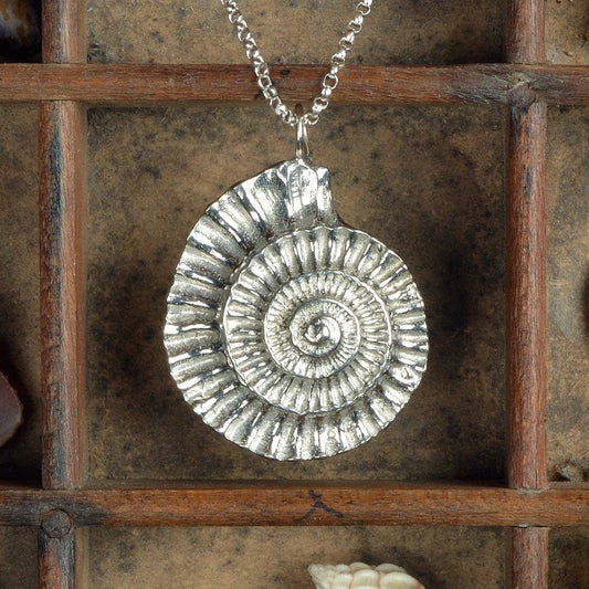 Glover & Smith - Ammonite Necklace, English Pewter Jewellery