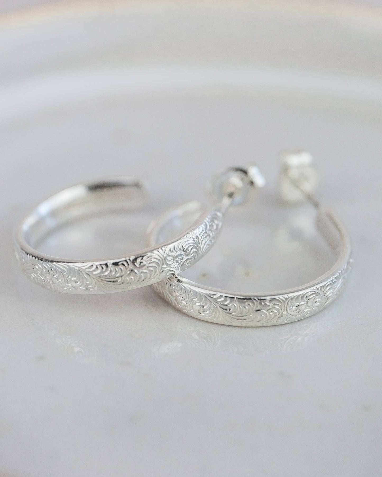 Lucy Kemp - Sterling Silver Everyday Lace Hoops