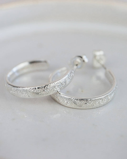 Lucy Kemp - Sterling Silver Everyday Lace Hoops