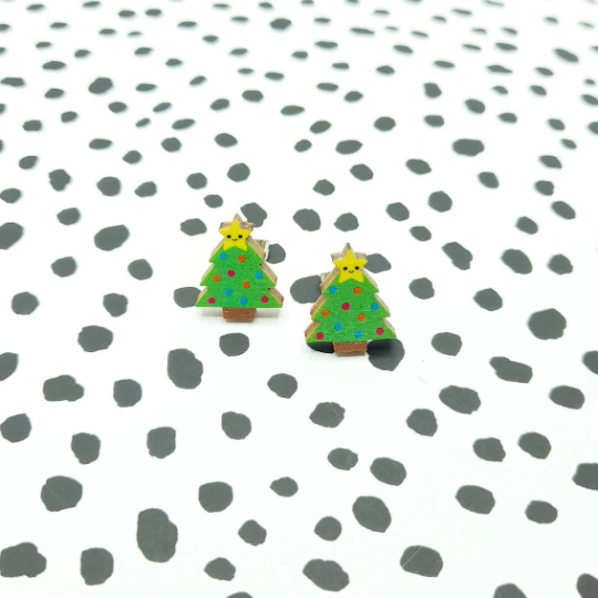 Tree Earrings, Christmas Earrings, Holiday Earrings