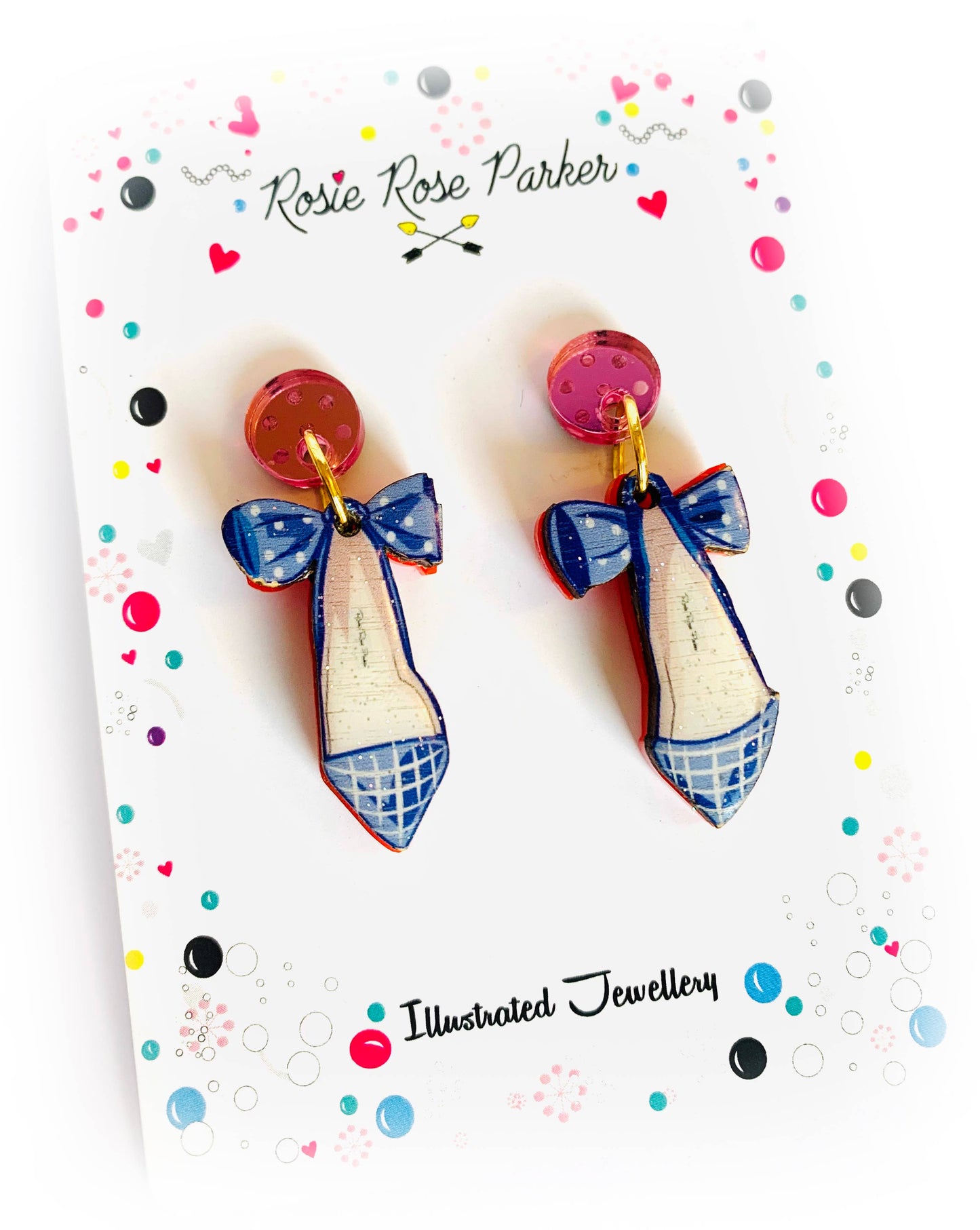 Rosie Rose Parker - Retro art shoe earrings