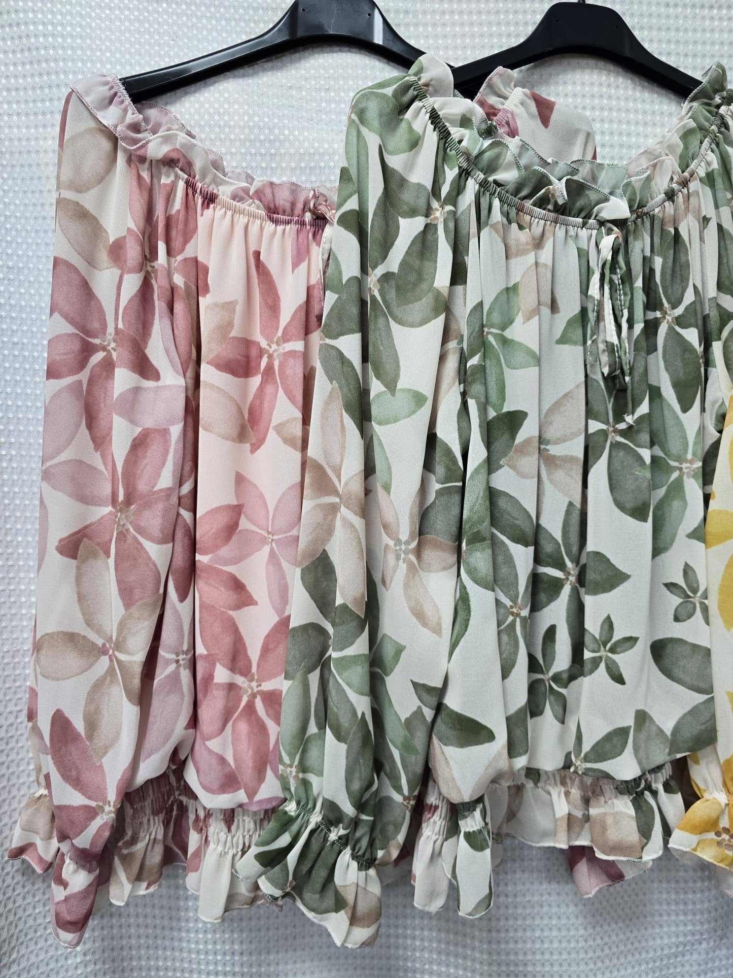 Kurt Muller - Floral Bardot Ruffle Blouse