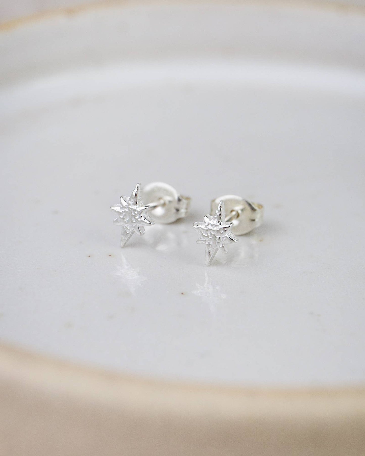 Lucy Kemp Jewellery - Sterling Silver Mini Starburst Studs