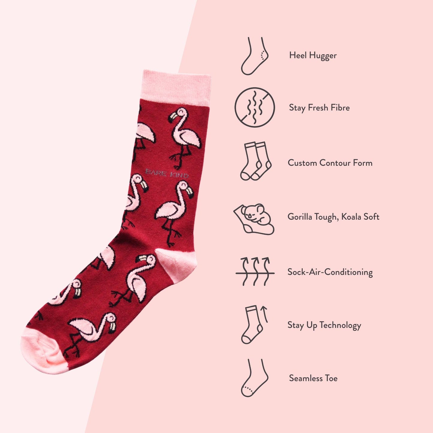 Bare Kind - Flamingo Socks