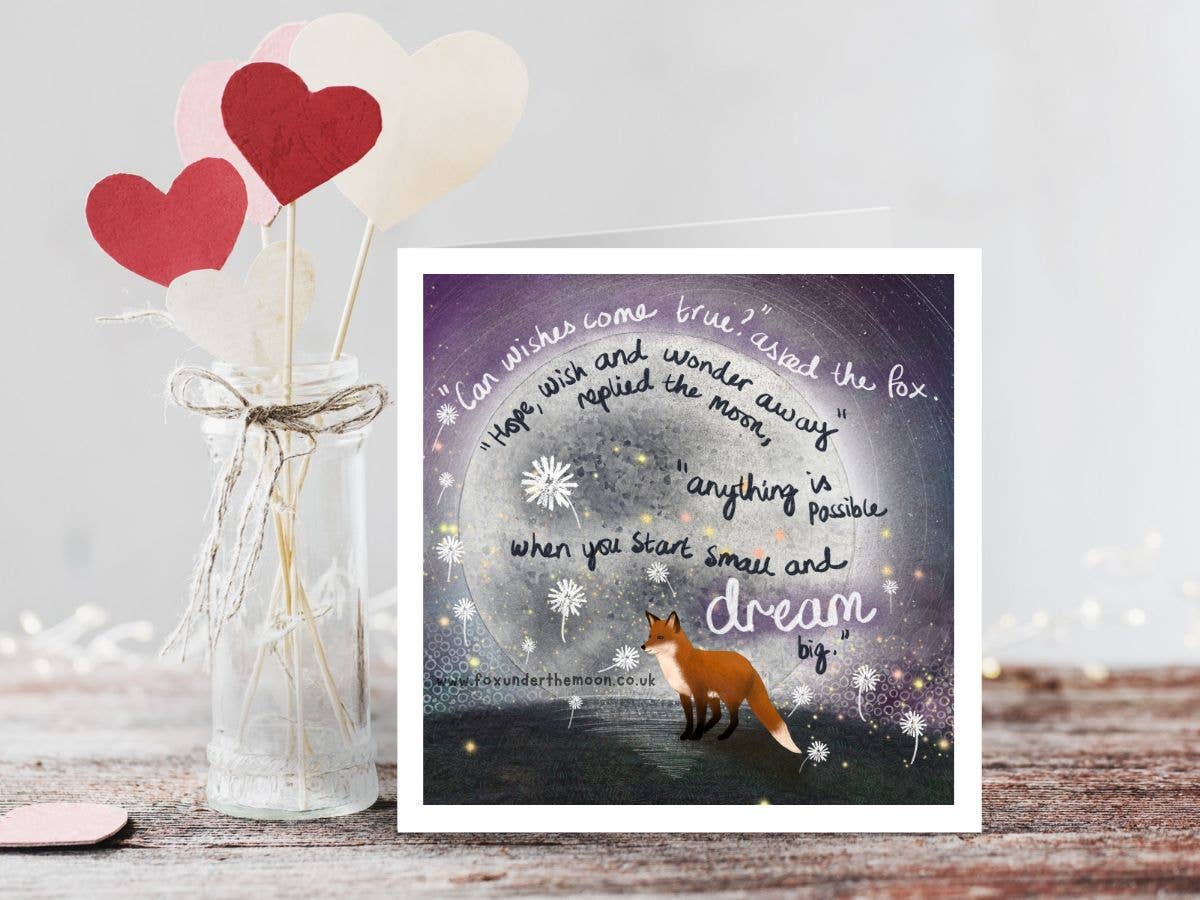 "Wishes" Celebration & Encouragement Card by Fox Under The M