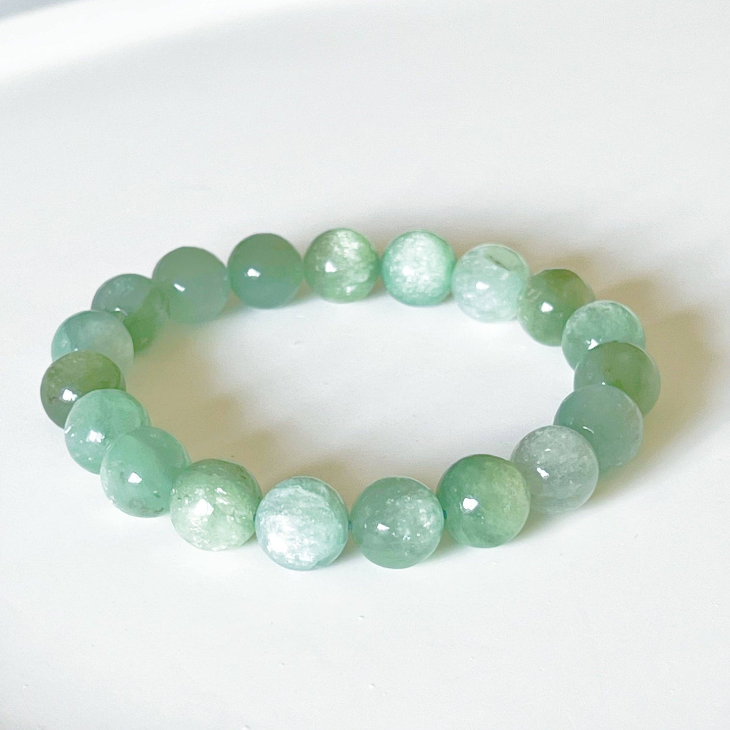 Ninaouity - Heart Chakra Light Green Lepidolite Crystal Bracelet