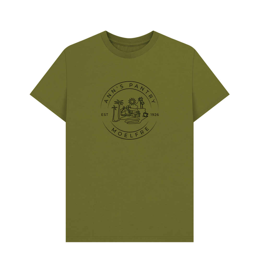 Moss Green Ann's Pantry Front Logo 2  t-shirt