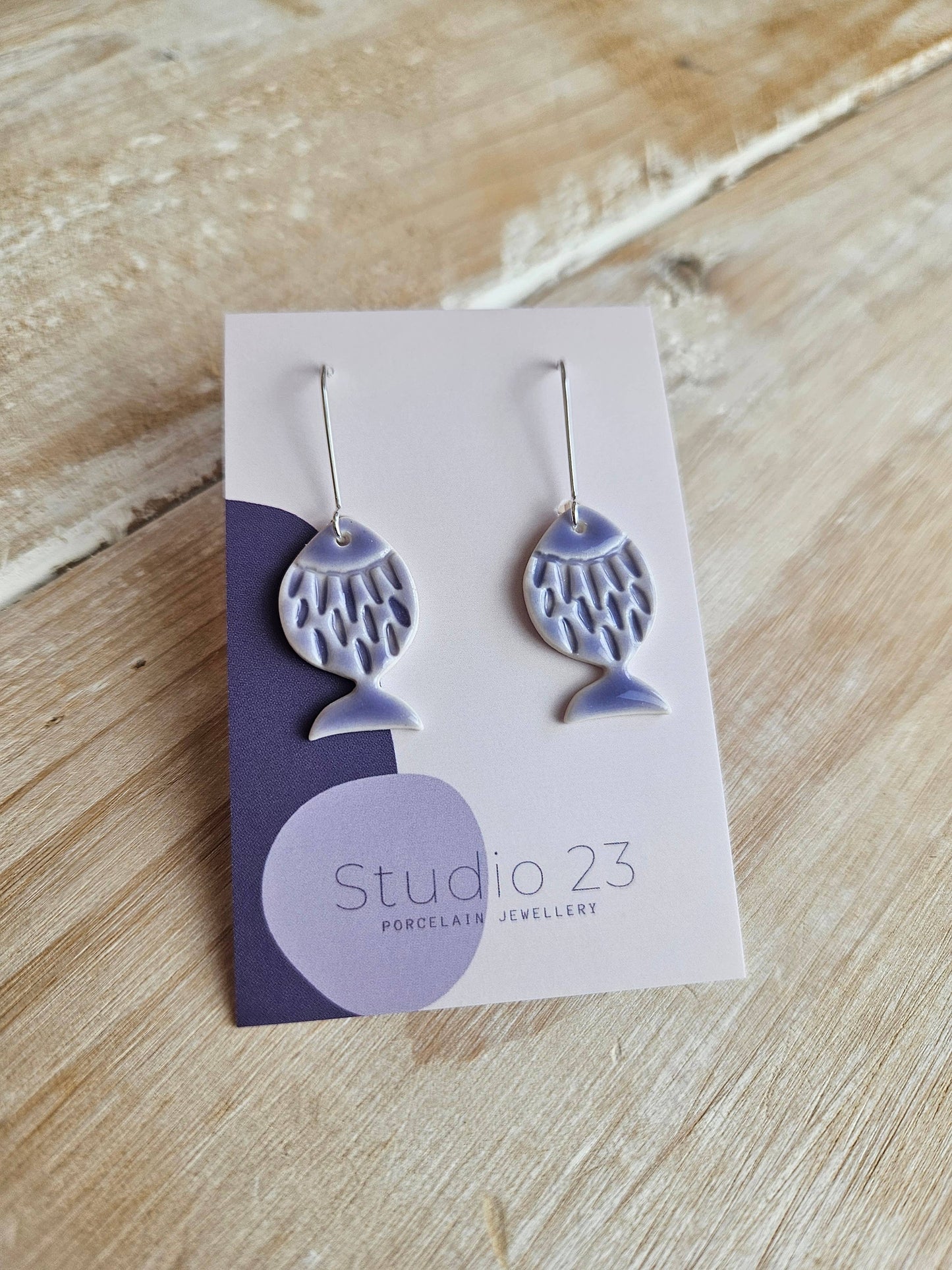 Studio 23 Ceramics - Drop Fish Earring Pair