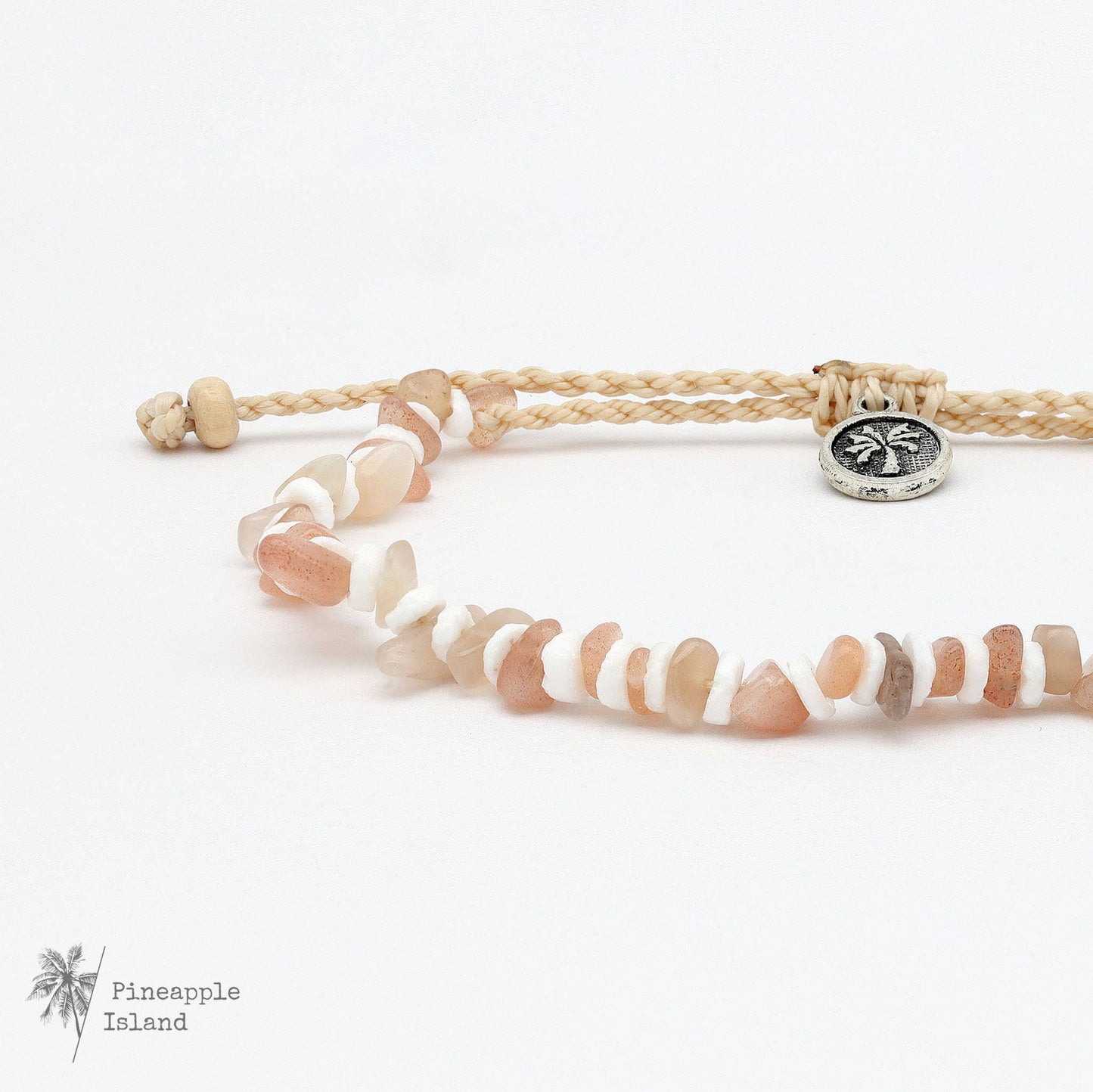 Pineapple Island - Dunes Stone Beaded Anklet, Surf Jewelry: Natural Tones