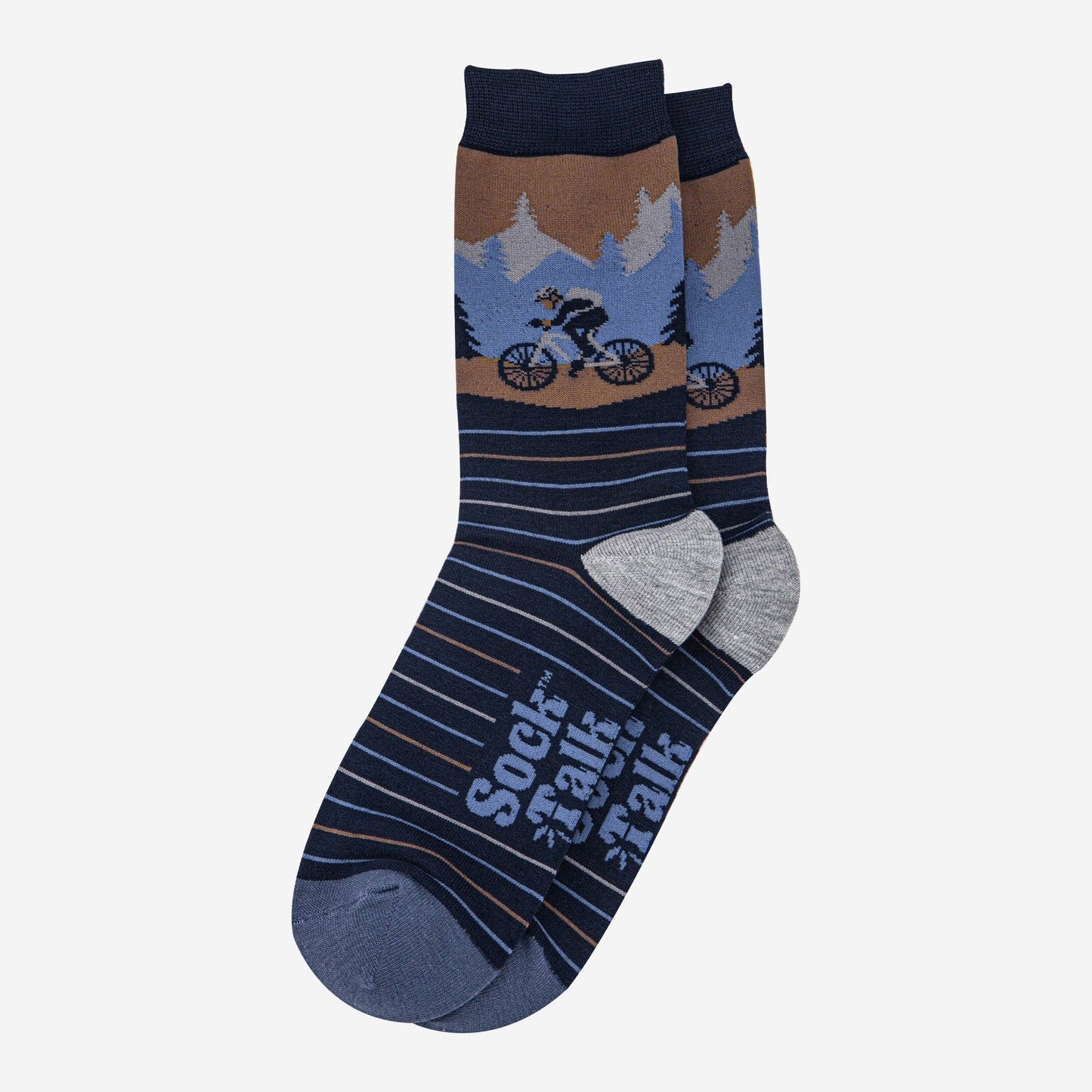 Men's Bamboo Socks - Navy Blue/Denim Blue, Mountain Bike Scene