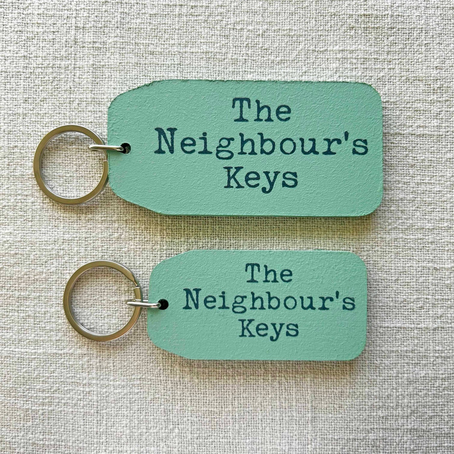 The Wooden Postcard Company - THE NEIGHBOUR'S KEY Wooden Key Tag
