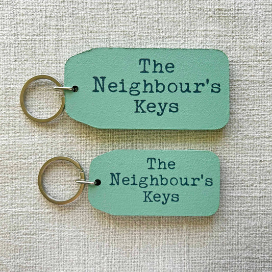 The Wooden Postcard Company - THE NEIGHBOUR'S KEY Wooden Key Tag