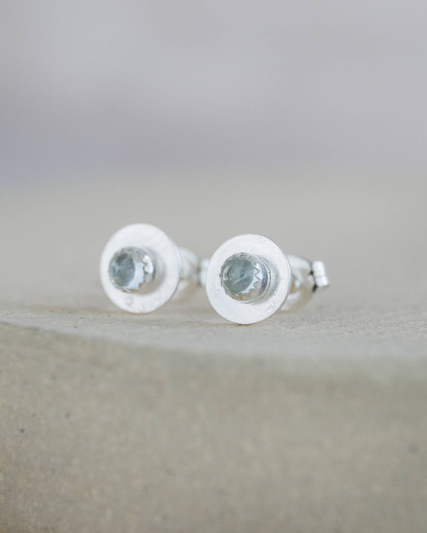 Lucy Kemp Jewellery - Sterling Silver Birthstone Disc Studs