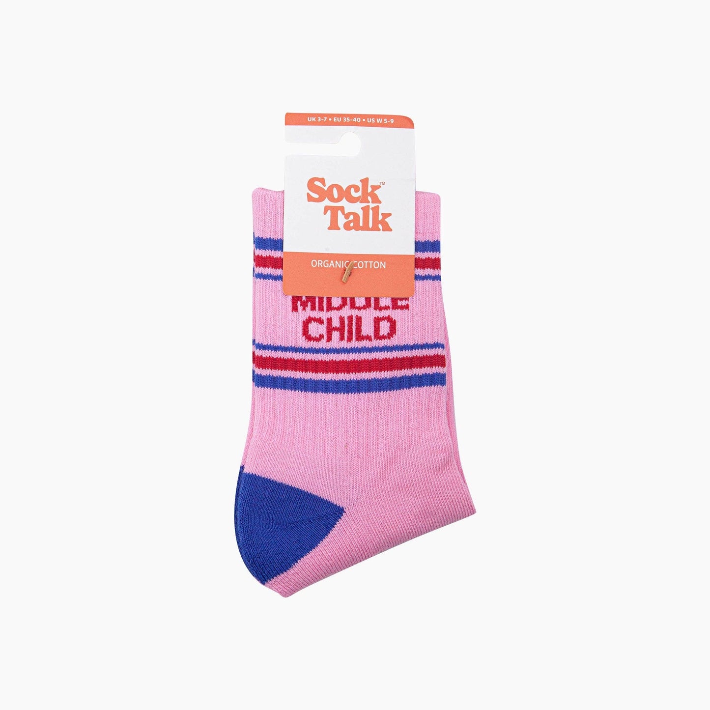 Middle Child Organic Cotton Sports Socks in Pink/Royal Blue