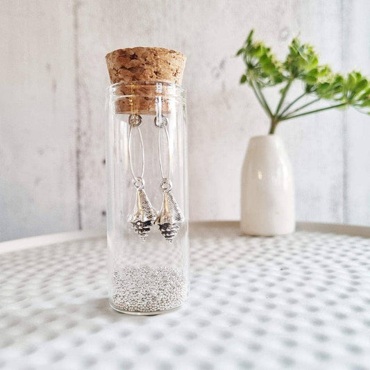 Seashell Earrings in a Bottle