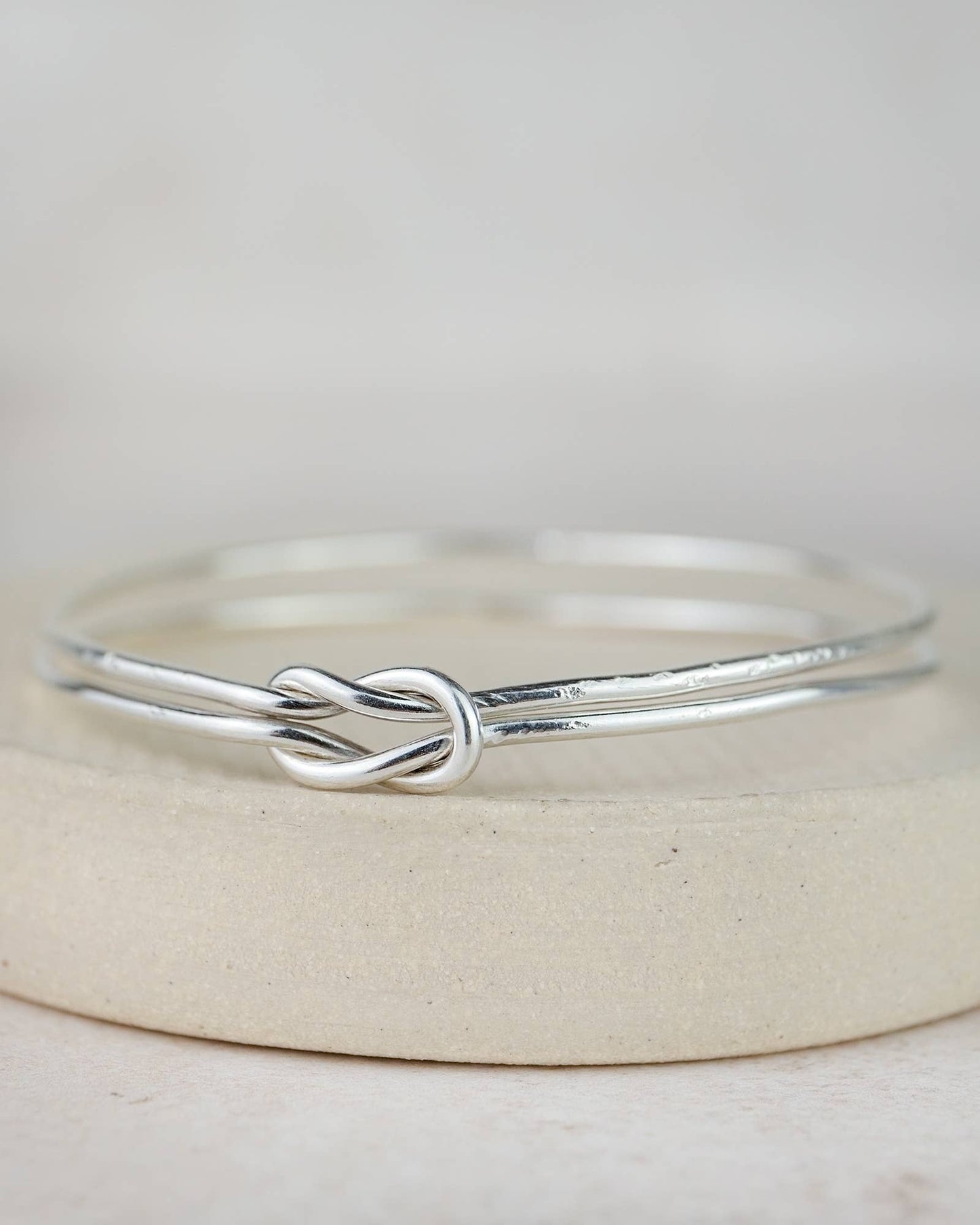 Lucy Kemp - Sterling Silver Double Love Knot Bangle