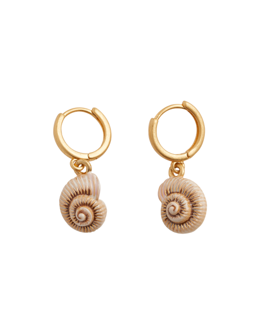 FABLE Spiral Shell Huggie Hoops