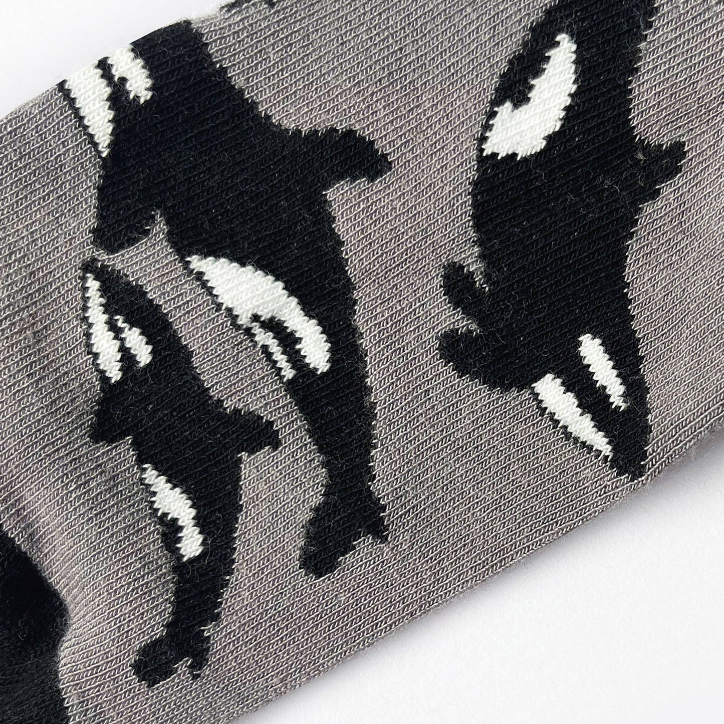 Orca Socks | Trainer Socks | Grey Socks | Ocean Socks: UK Adult 4-7