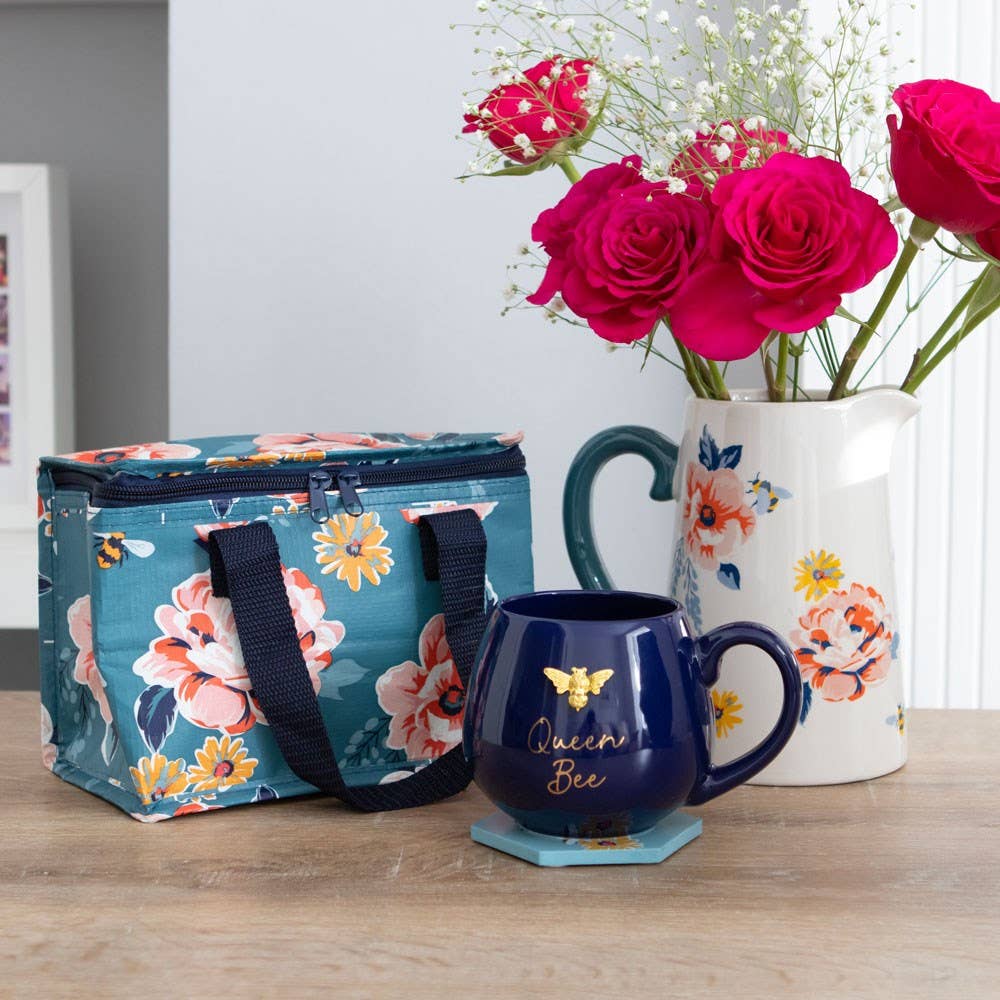 Bee-utiful Floral Ceramic Spring Flower Jug