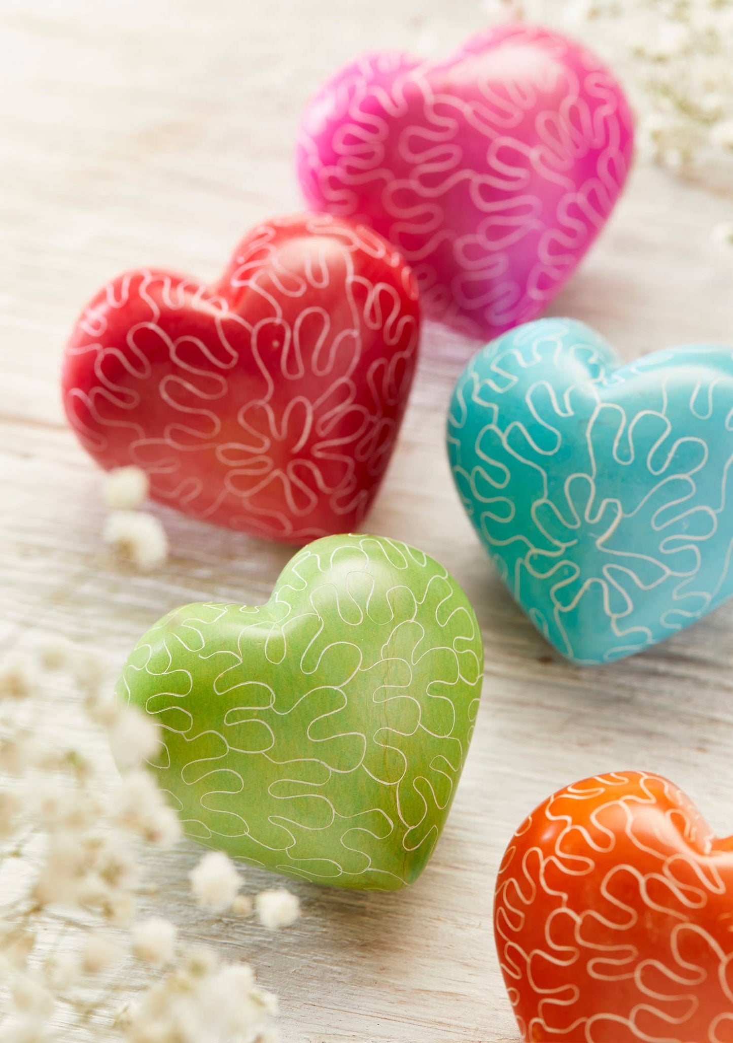 Namaste - Soapstone Decorated Heart Shaped Pebble