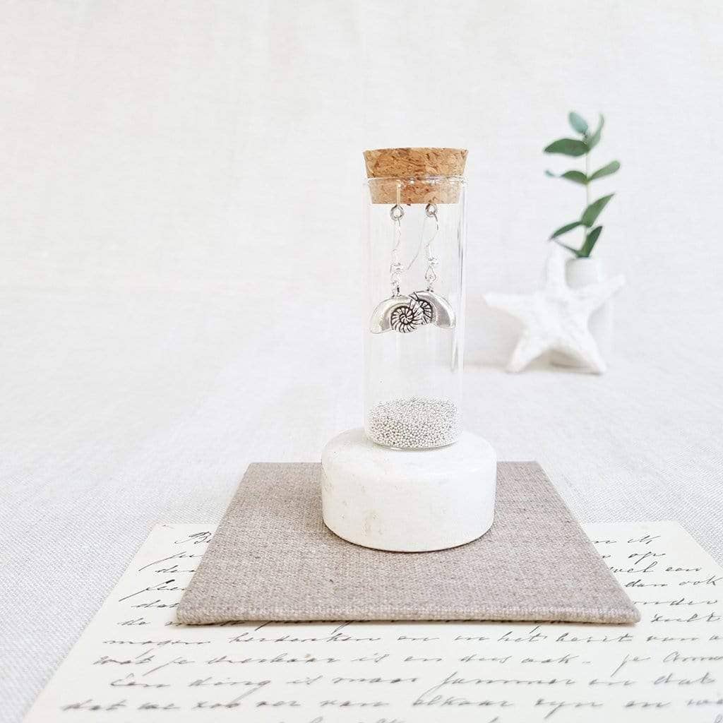 Zamsoe - Ammonite Seashell Earrings in a Bottle