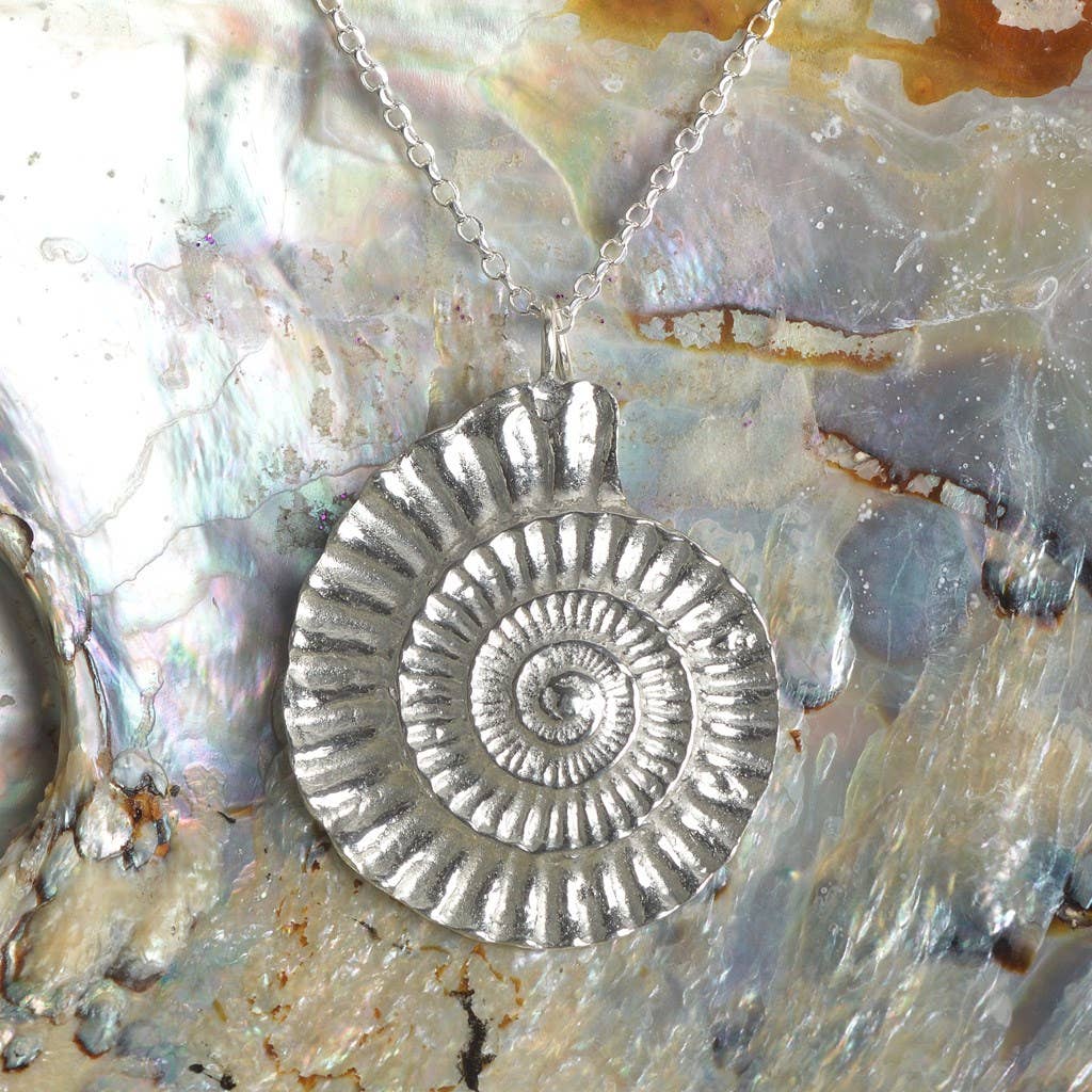 Ammonite Necklace, English Pewter Jewellery