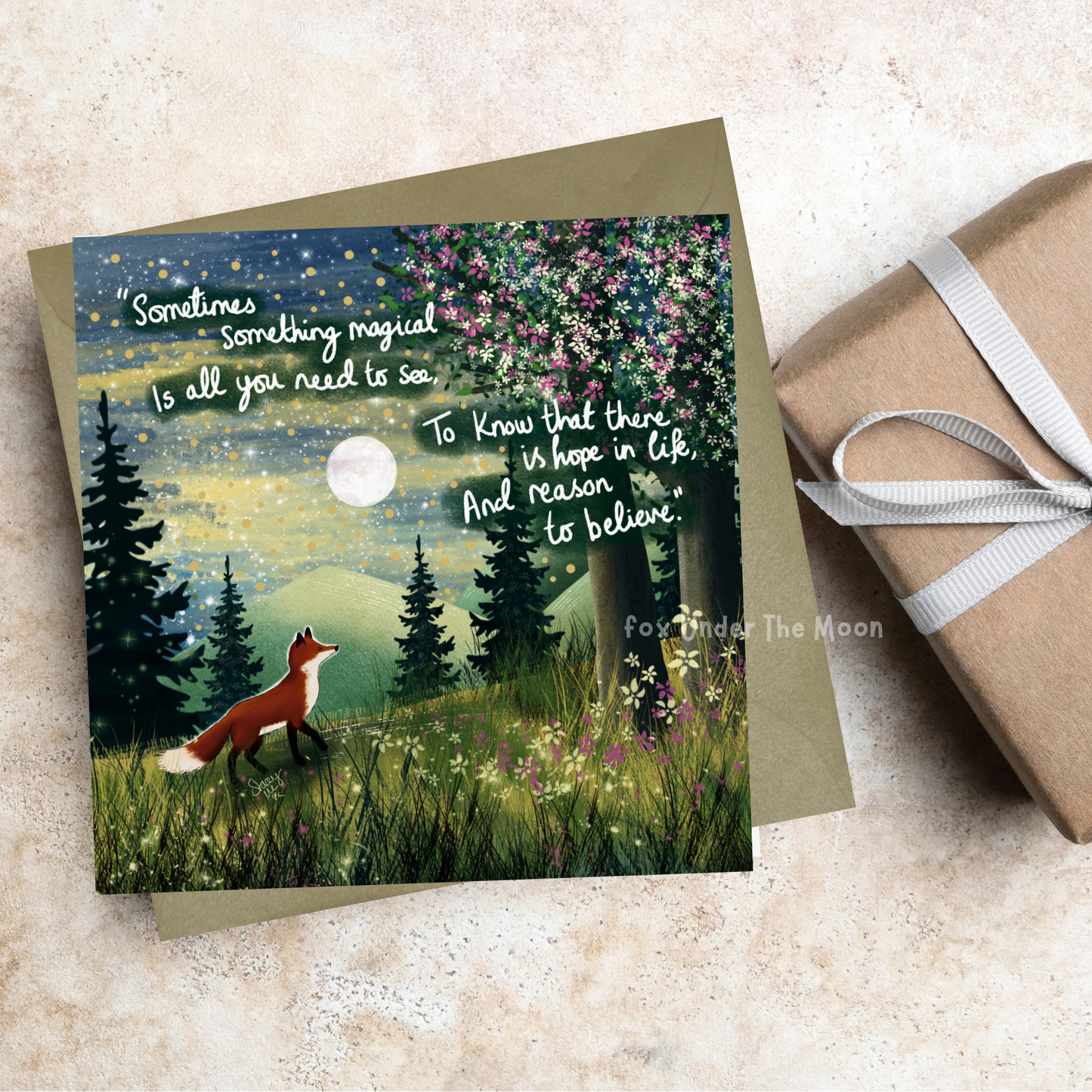 'Magical' - Greeting Card From Fox Under The Moon
