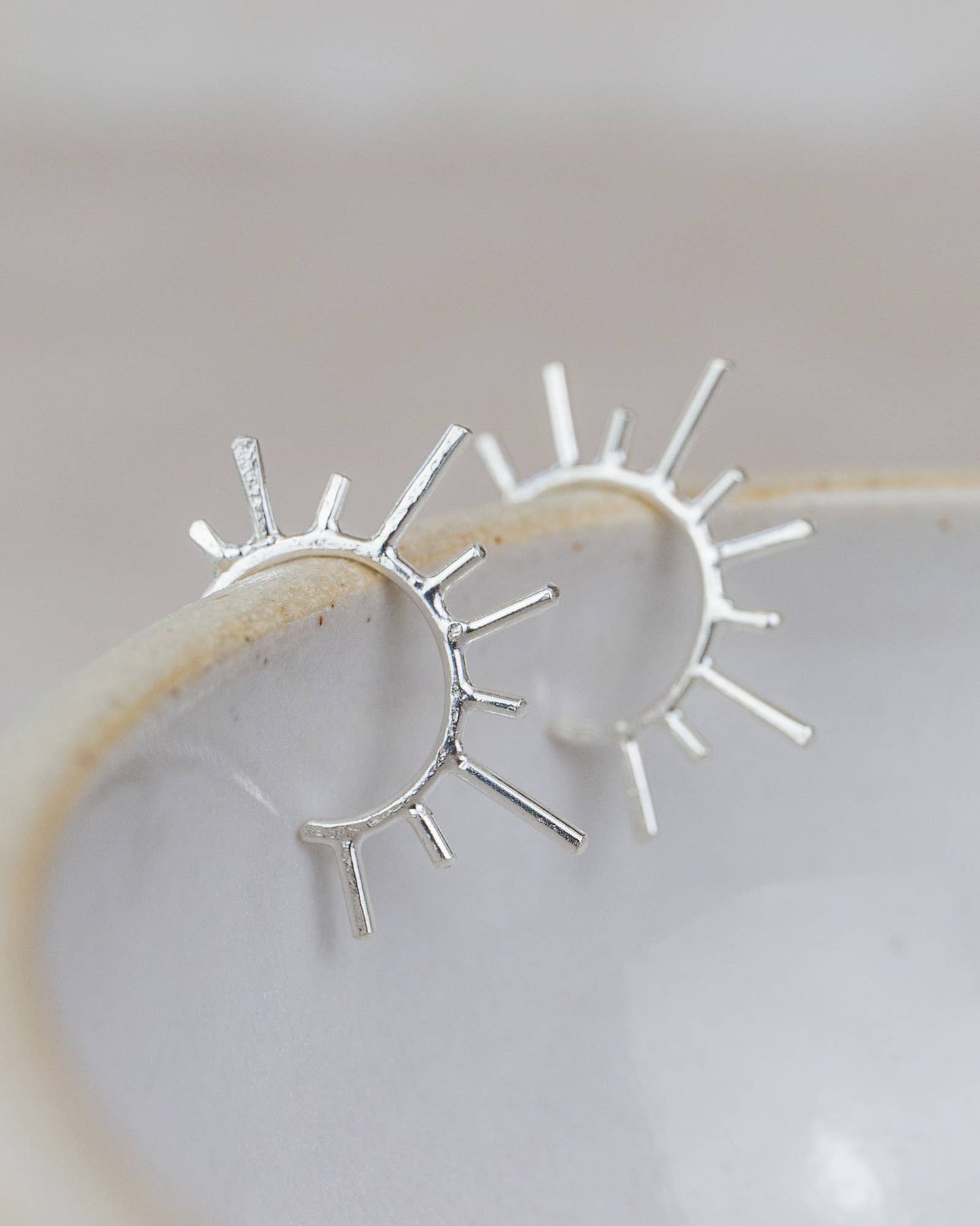 Lucy Kemp Jewellery - Sterling Silver Sun Hoops