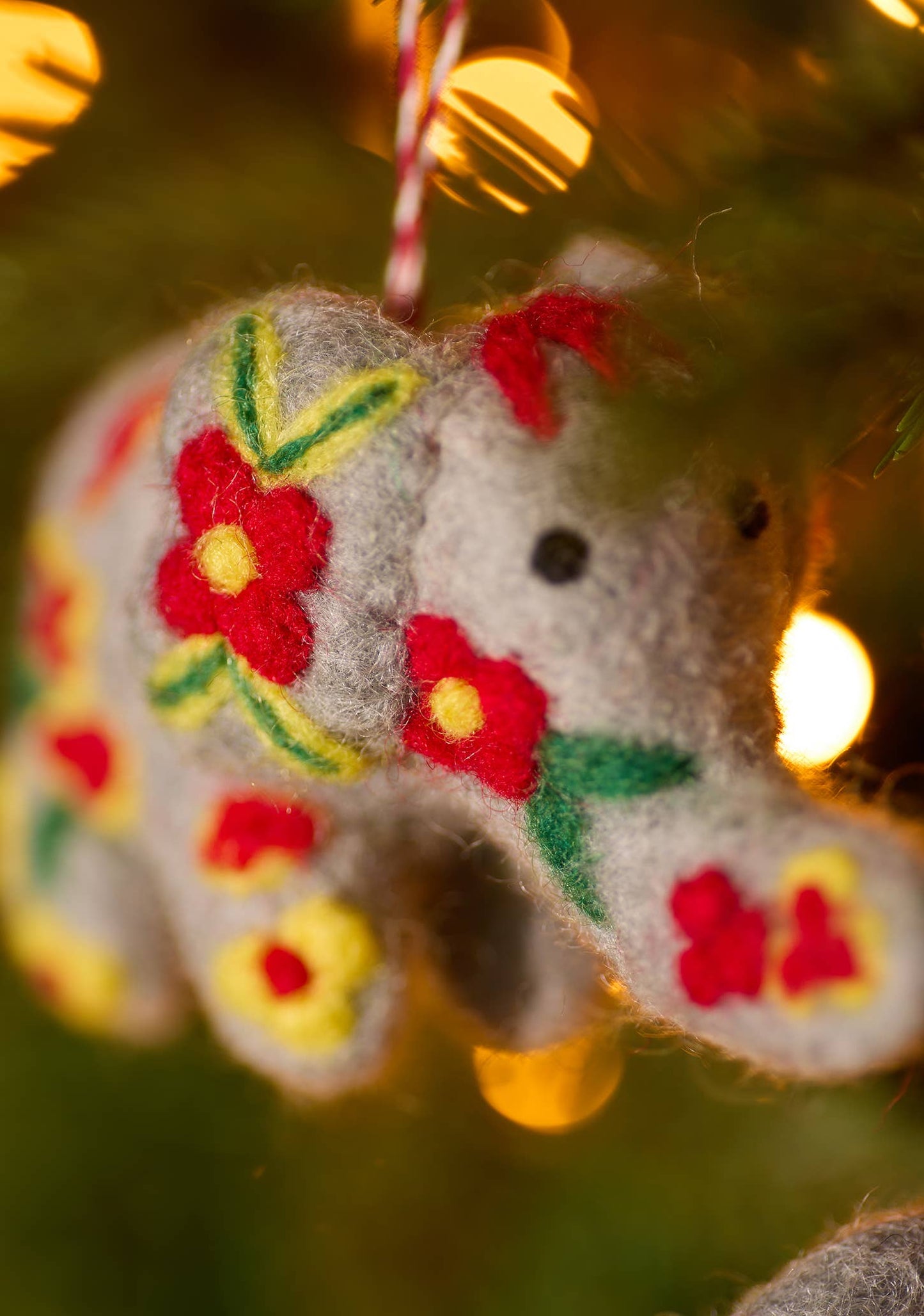 Namaste - Embroidered Felt Elephant Decoration