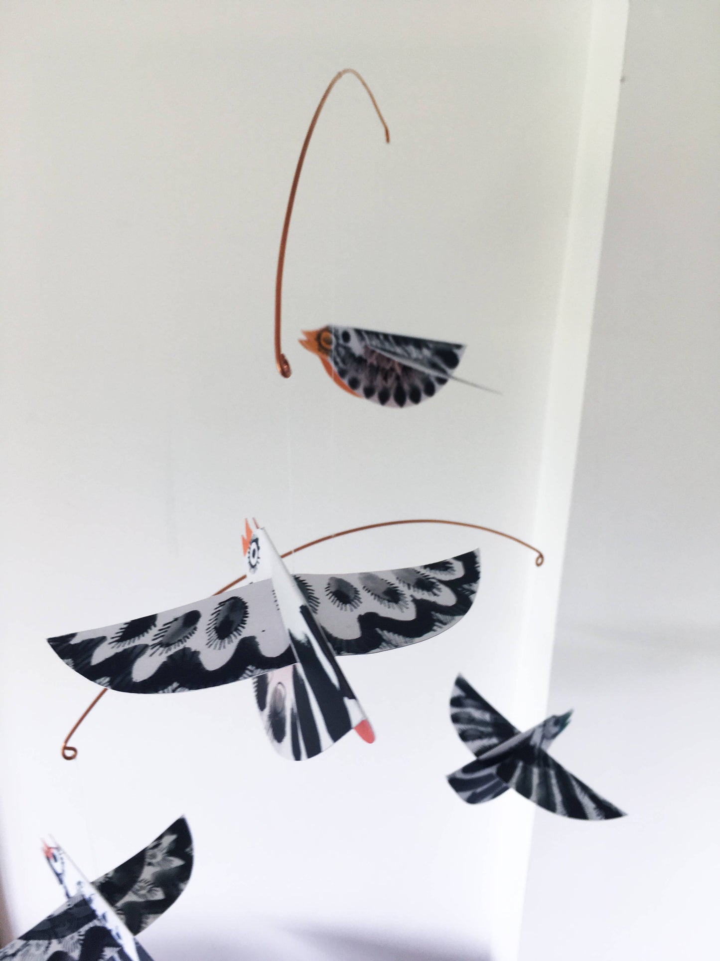 Esther Kent Design - Handmade Black & White Colour Belly Birds Mobile