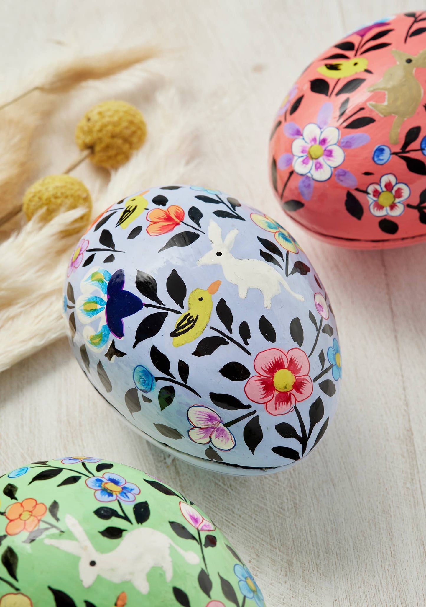 Namaste - Kashmiri Bunny & Chick Hand Painted Egg Gift Box