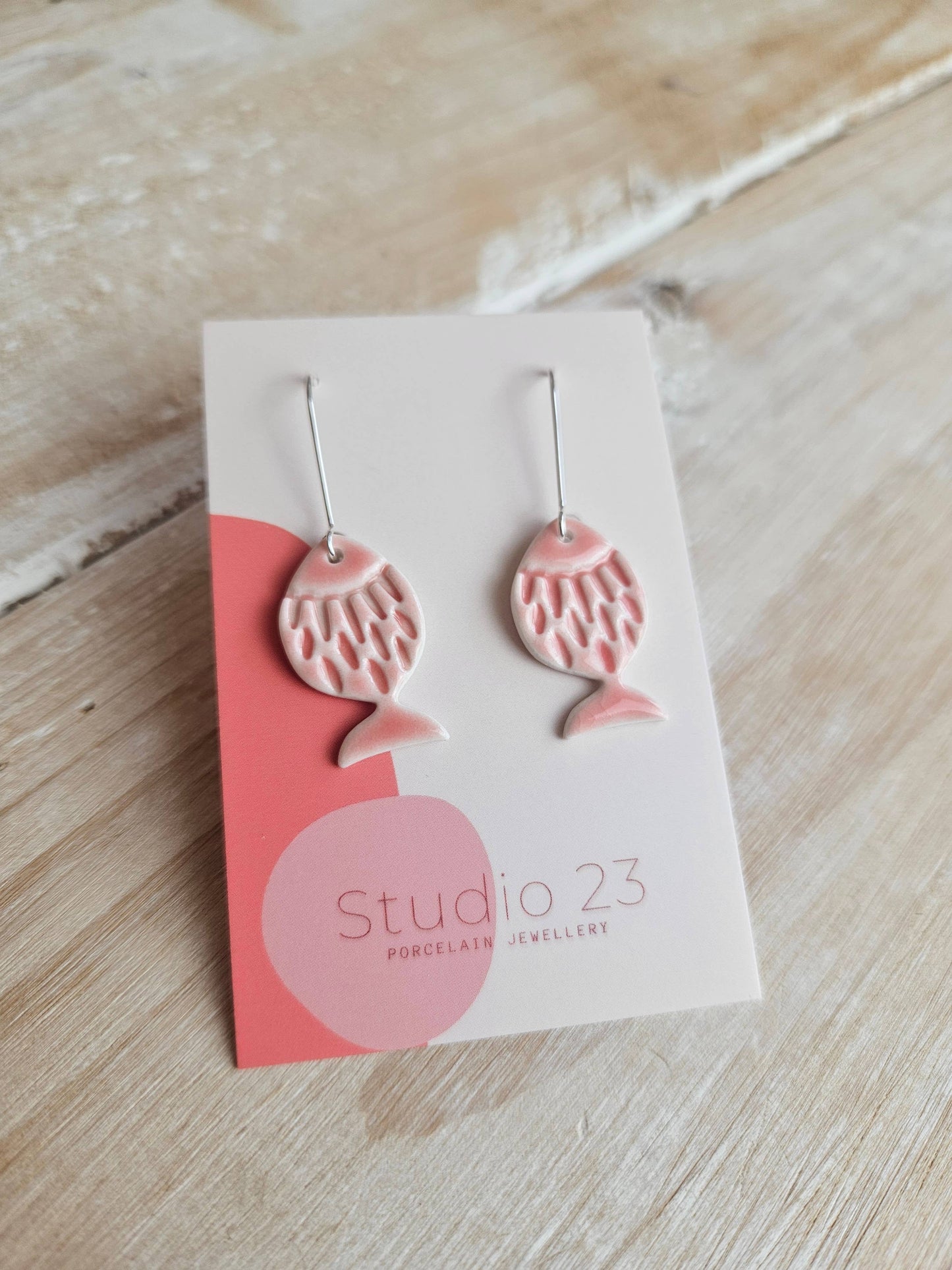 Studio 23 Ceramics - Drop Fish Earring Pair