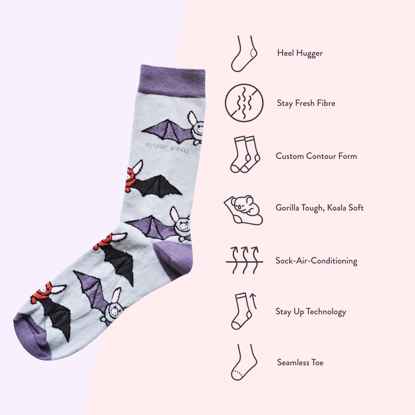 Bare Kind - Bat Socks