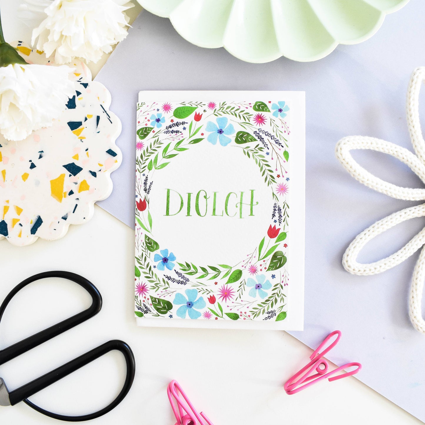 Welsh Thank You Card - Diolch