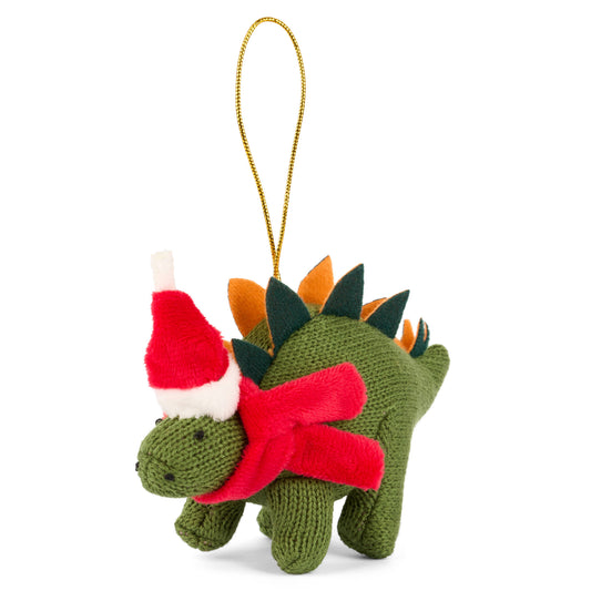 Best Years Ltd - Stegosaurus Dinosaur Xmas decoration, Moss Green Knitted
