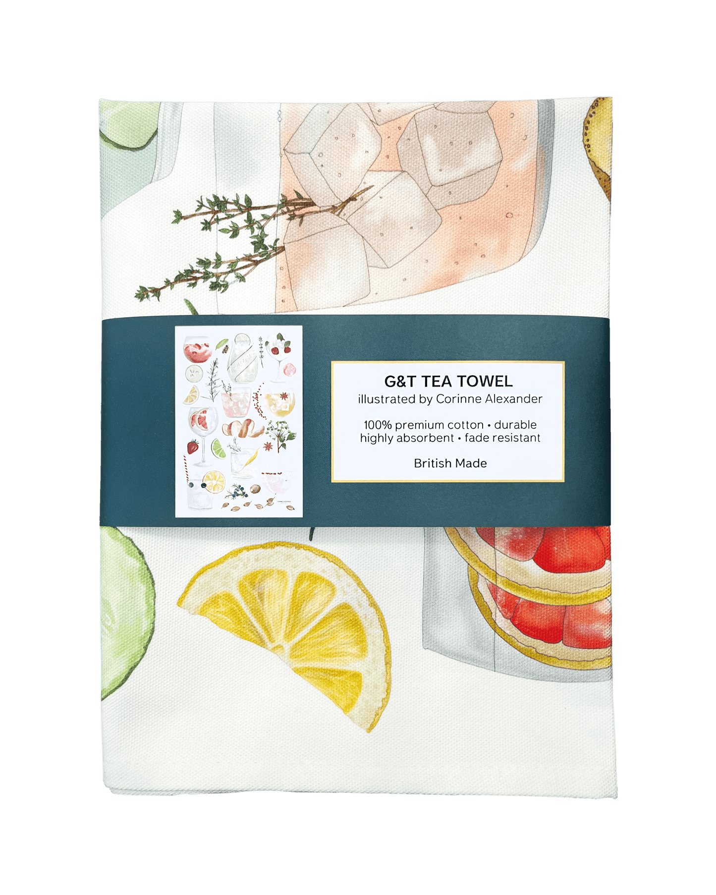 G&T Tea Towel - British Made – 100% Cotton – Gin Gift