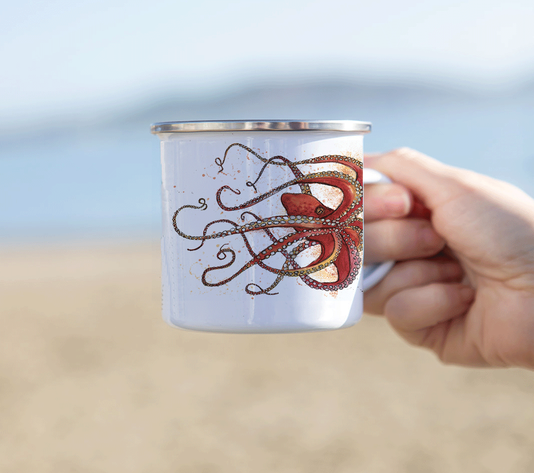 Dollyhotdogs - Octopus Enamel Mug