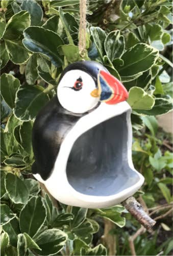 Merryfield Pottery - Merryfield Pottery Puffin Birdfeeder Pod