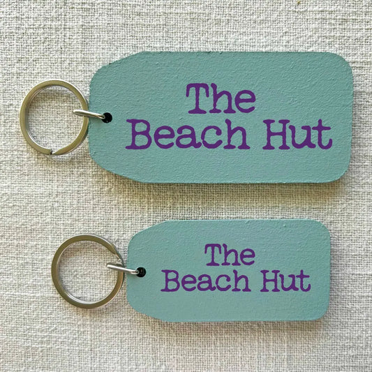 The Wooden Postcard Company - The Beach Hut - Wooden Key Tag
