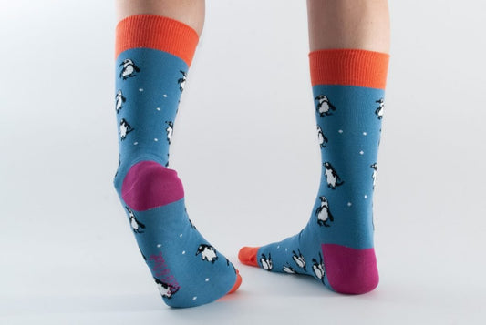 Doris & Dude blue penguin socks