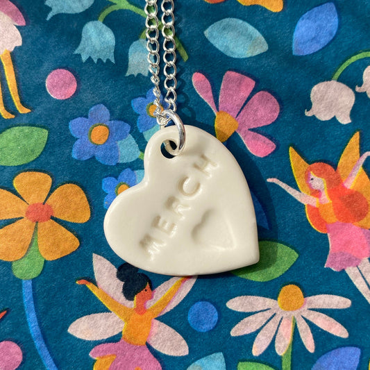 Miss Marple Makes Merch Heart Pendant Necklace